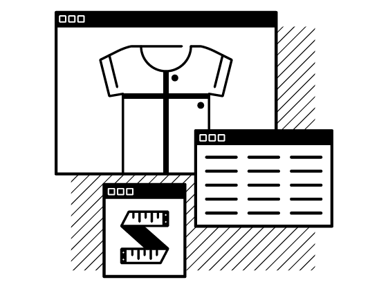 Illustration of sizing custom products